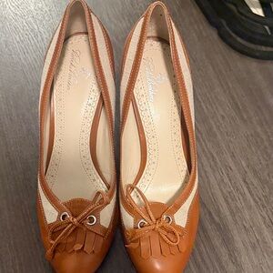 Brooks Brothers Tan and Cream Heels